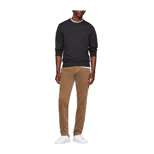 Tommy Hilfiger Pullover Maglia Uomo a girocollo in cotone Grigio scuro A24 - TOMMY HILFIGERMW28046 - P92 - S - Francavilla Moda